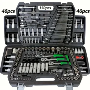 150/46pcs Auto Mechanical Repair Tool Set, Multifunctional with Socket, Wrench And Ratchet Set, Auto Repair, Mechanical Toolkit